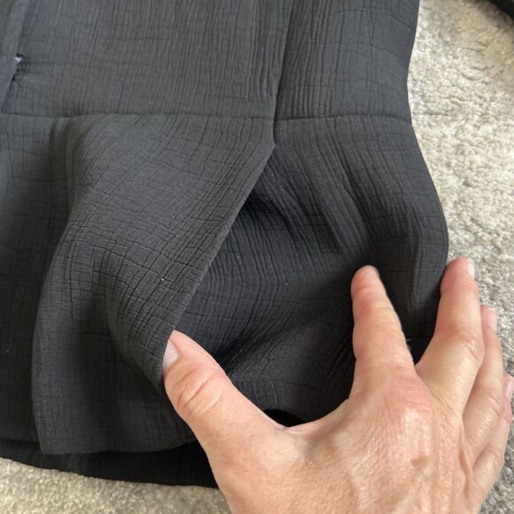 Eileen Fisher Blazer Jacket Womens Small Rayon Silk Textured Hook & Eye Black - Picture 5 of 7